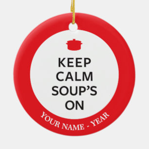 Behalten Sie der ruhigen Suppe an Keramik Ornament