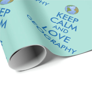 Behalten Sie die Ruhe und Liebe-Geografie Geschenkpapier