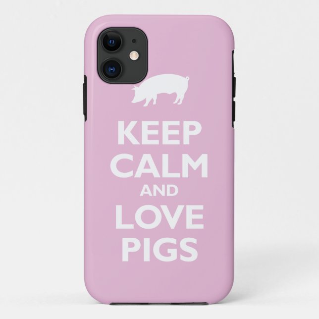 Behalten Sie die Ruhe-und Liebe-Schweine Case-Mate iPhone Hülle (Rückseite)