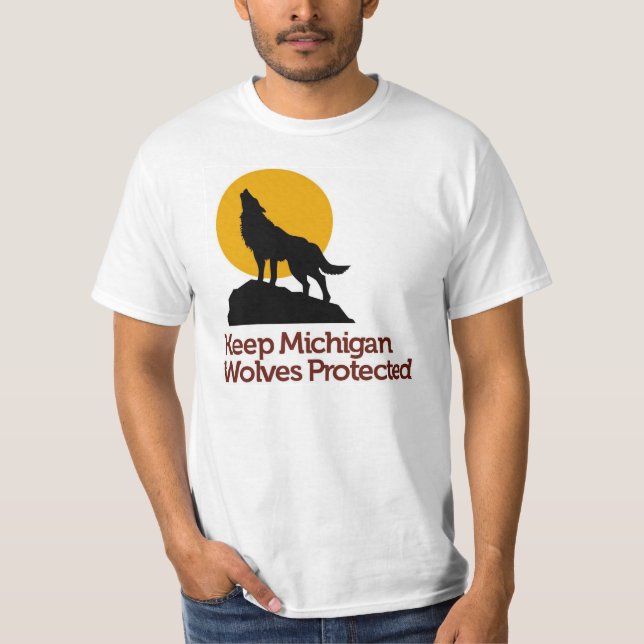Behalten Sie geschützten T - Shirt Michigans Wölfe (Vorderseite)