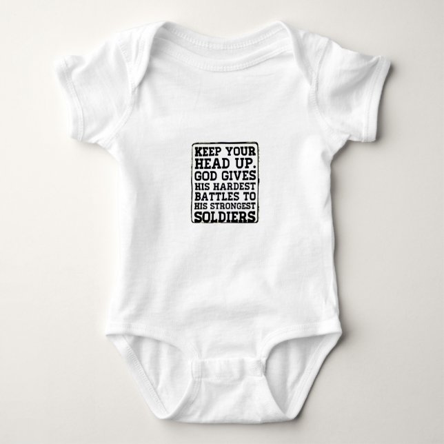 Behalten Sie Ihren Kopf oben Baby Strampler (Vorderseite)