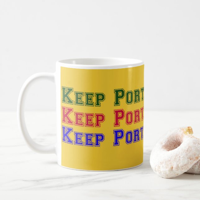 Behalten Sie Portland sonderbar Kaffeetasse (Mit Donut)