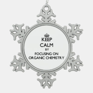 Behalten Sie Ruhe, indem Sie auf Bio Chemie sich Schneeflocken Zinn-Ornament