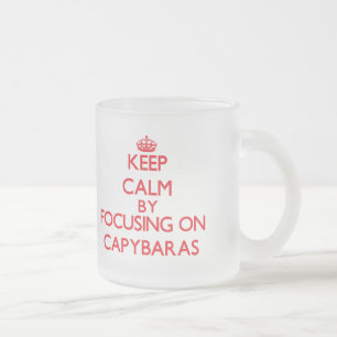 Behalten Sie Ruhe, indem Sie auf Capybaras sich Mattglastasse