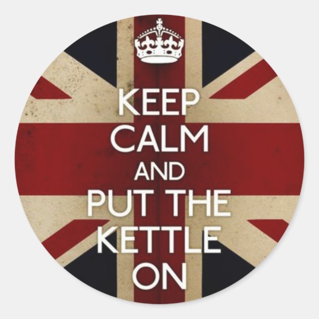 Behalten Sie Ruhe Runder Aufkleber (Vorderseite)