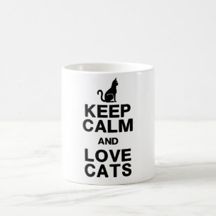 Behalten Sie Ruhe-u. Liebe-Katzen-Tasse Tasse