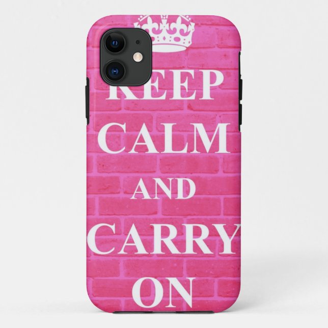 Behalten Sie Ruhe u. machen Sie Rosa weiter Case-Mate iPhone Hülle (Rückseite)