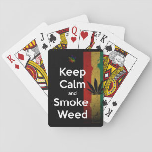"Behalten Sie Ruhe u. Rauchunkraut" Spielkarten