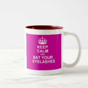 Behalten Sie Ruhe u. schlagen Sie Ihre Eyelashes Zweifarbige Tasse