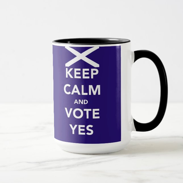 Behalten Sie Ruhe und Abstimmung ja Tasse (Rechts)