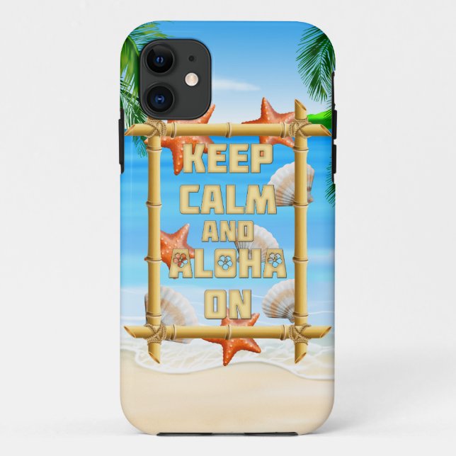 Behalten Sie Ruhe und Aloha an Case-Mate iPhone Hülle (Rückseite)