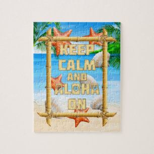 Behalten Sie Ruhe und Aloha an Puzzle