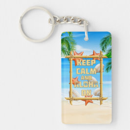 Behalten Sie Ruhe und Aloha an Schlüsselanhänger