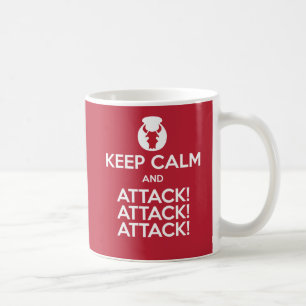 Behalten Sie Ruhe- und Attack3x-Tasse Tasse