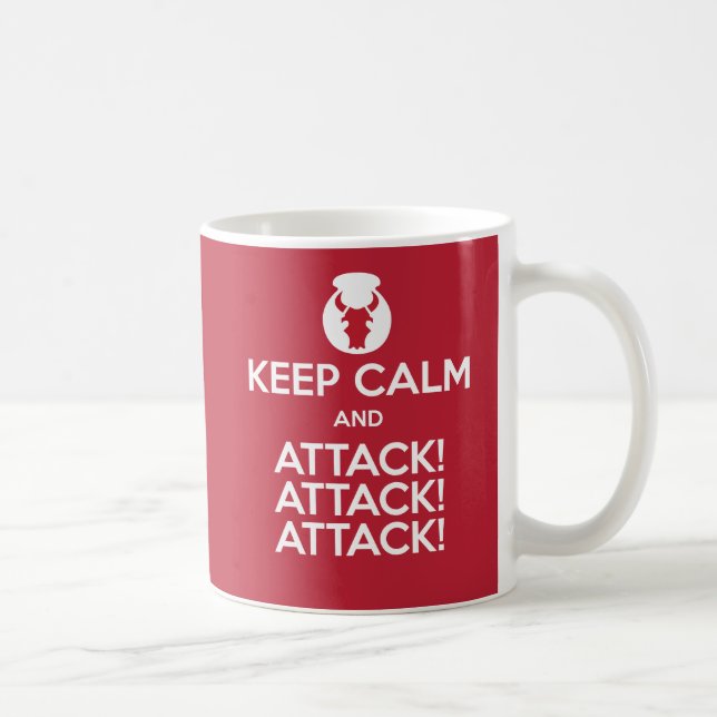 Behalten Sie Ruhe- und Attack3x-Tasse Tasse (Rechts)