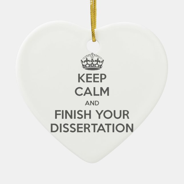 Behalten Sie Ruhe und beenden Sie Ihre Abhandlung Keramikornament (Vorne)