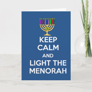 Behalten Sie Ruhe und beleuchten Sie das Menorah Feiertagskarte
