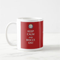 Behalten Sie Ruhe und Bocce auf Tasse