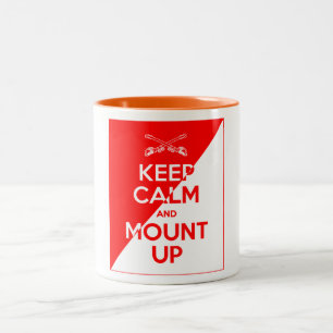 Behalten Sie Ruhe und bringen Sie oben an Zweifarbige Tasse