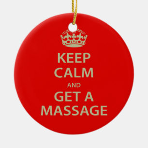 Behalten Sie Ruhe und erhalten Sie eine Massage Keramik Ornament
