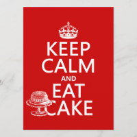 Behalten Sie Ruhe und essen Sie Kuchen