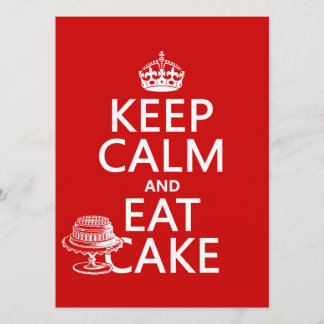 Behalten Sie Ruhe und essen Sie Kuchen Einladung