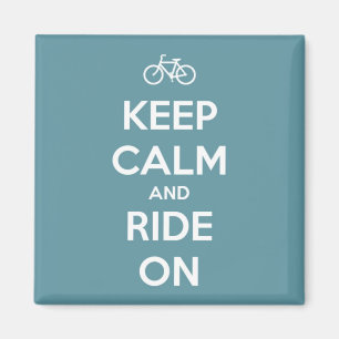 Behalten Sie Ruhe und fahren Sie auf Blau Magnet