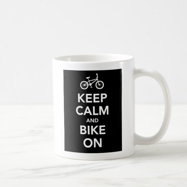 Behalten Sie Ruhe und Fahrrad auf Becher Kaffeetasse (Rechts)