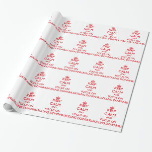 Behalten Sie Ruhe und Fokus auf abwärts rollen Geschenkpapier