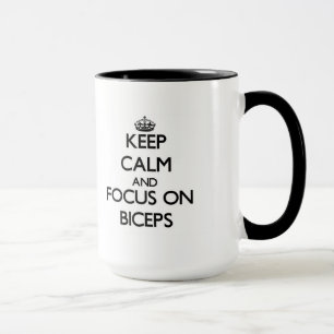 Behalten Sie Ruhe und Fokus auf Bizeps Tasse