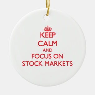 Behalten Sie Ruhe und Fokus auf Börsen Keramikornament