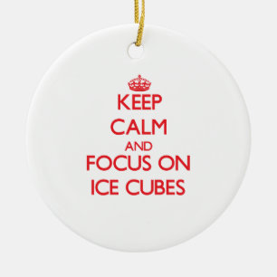 Behalten Sie Ruhe und Fokus auf Eis-Würfeln Keramik Ornament