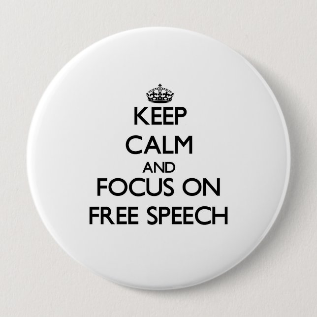 Behalten Sie Ruhe und Fokus auf freier Rede Button (Vorderseite)