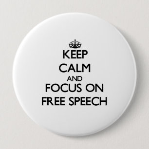 Behalten Sie Ruhe und Fokus auf freier Rede Button
