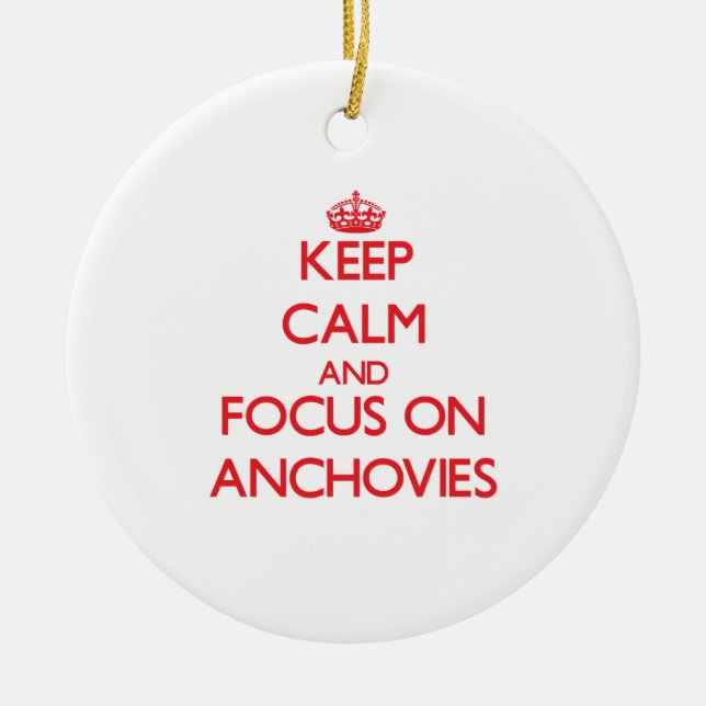 Behalten Sie Ruhe und Fokus auf SARDELLEN Keramikornament (Vorne)