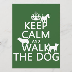 Behalten Sie Ruhe und gehen Sie der Hund - alle Einladung