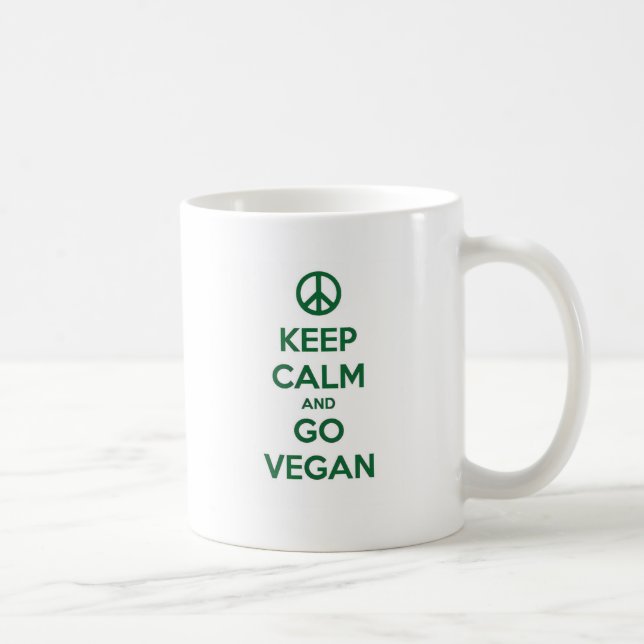 Behalten Sie Ruhe und GEHEN Sie VEGAN Kaffeetasse (Rechts)