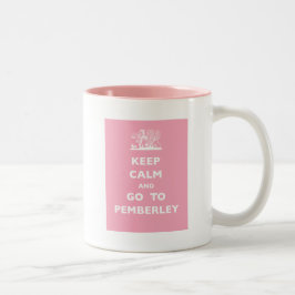 Behalten Sie Ruhe und gehen Sie zu Pemberley Zweifarbige Tasse