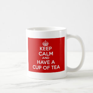 Behalten Sie Ruhe und haben Sie eine Tasse Tee