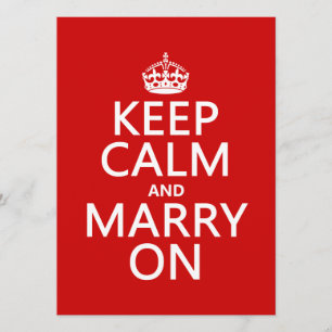 Behalten Sie Ruhe und heiraten Sie auf (alle Einladung