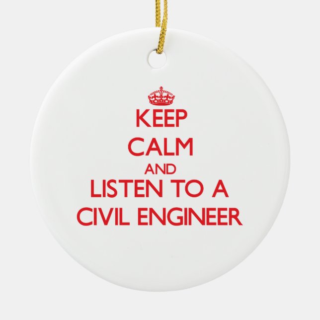 Behalten Sie Ruhe und hören Sie auf einen zivilen Keramikornament (Vorne)