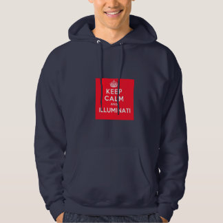 Behalten Sie Ruhe und Illuminati blaues Hoodie
