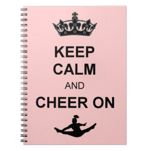 Behalten Sie Ruhe und jubeln Sie an zu Notizblock