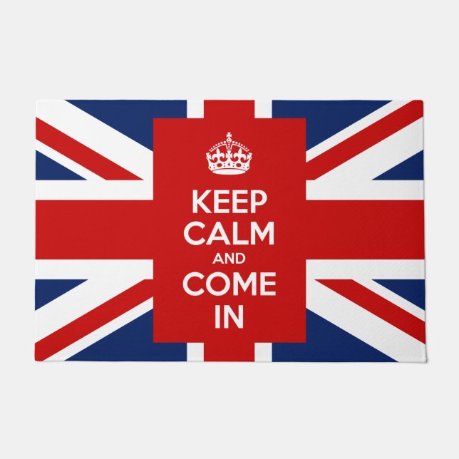 Behalten Sie Ruhe und kommen Sie mit BRITISCHEM Fußmatte (Vorderseite)