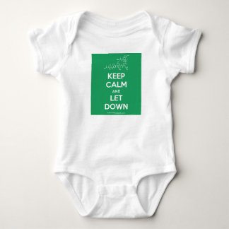 Behalten Sie Ruhe und lassen Sie hinunter Baby Strampler