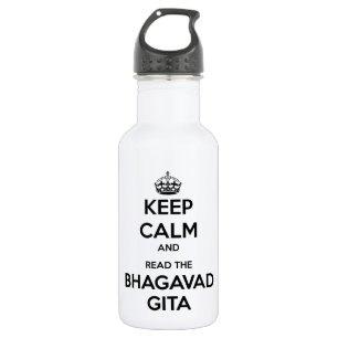Behalten Sie Ruhe und lesen Sie das Bhagavad Gita Trinkflasche