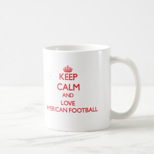 Behalten Sie Ruhe und Liebe amerikanischen Fußbal Kaffeetasse