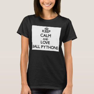 Behalten Sie Ruhe und Liebe-Ball-Pythonschlangen T-Shirt