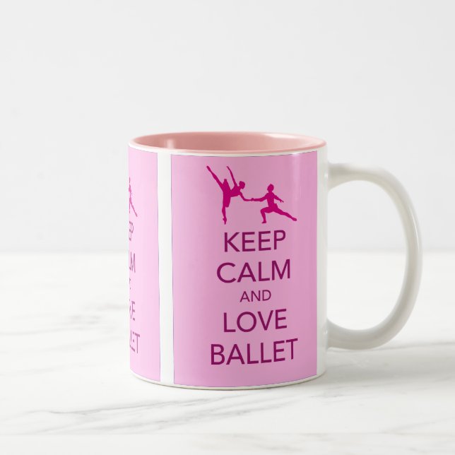 Behalten Sie Ruhe-und Liebe-Ballett-Geschenk-Druck Zweifarbige Tasse (Rechts)
