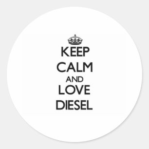 Behalten Sie Ruhe und Liebe Diesel Runder Aufkleber